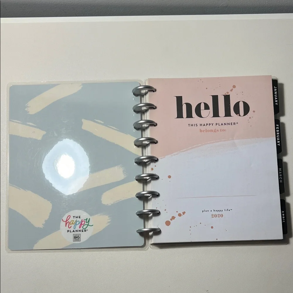 The Happy Planner - Artistic Brushstroke Design in Pink, Blue, and Black